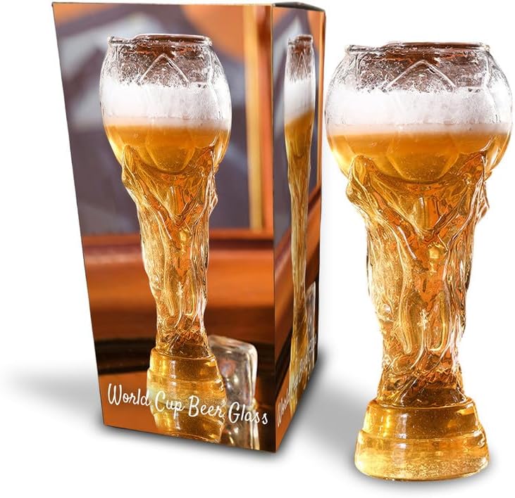 WXStar Football Pint Glass, Novelty World Cup Beer Mug, Creative Pint Mug, Funny Beer Glasses, Soccer Beer Glasses, Gift for Men