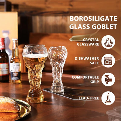 WXStar Football Pint Glass, Novelty World Cup Beer Mug, Creative Pint Mug, Funny Beer Glasses, Soccer Beer Glasses, Gift for Men