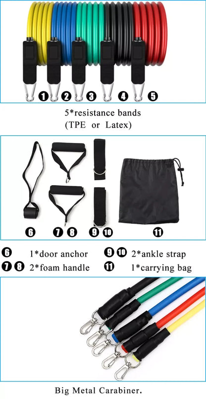 Resistance Bands Workout Exercise Crossfit Fitness Yoga Training Tubes